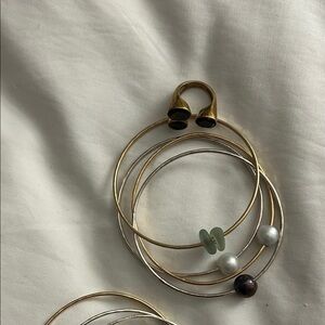 Gold and Silver Multi-Hoop Bracelet